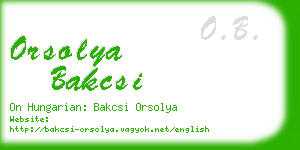 orsolya bakcsi business card